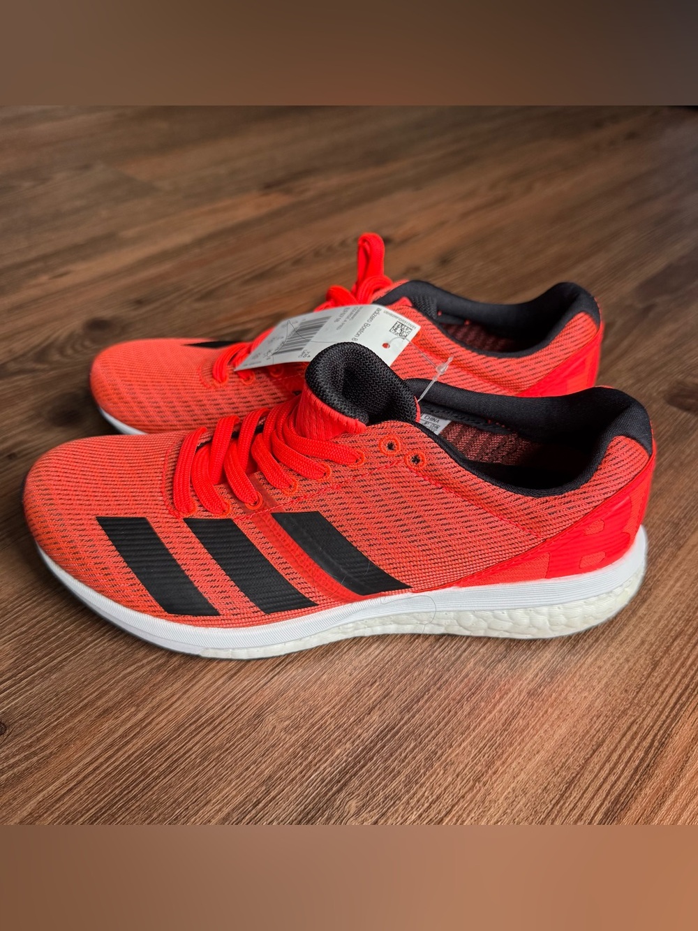 adidas Women's Bright Red Running Sneakers with Black Stripes